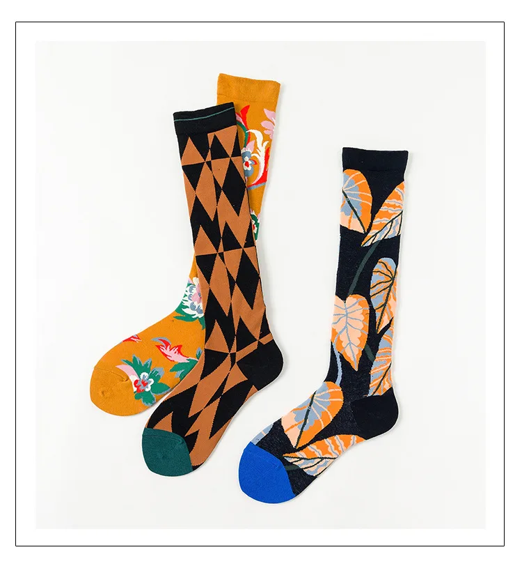 Винтажные хлопковые носки для женщин Харадзюку длинные гольфы дворца стиль ноги забавные носки женские высокие носки calcetines mujer