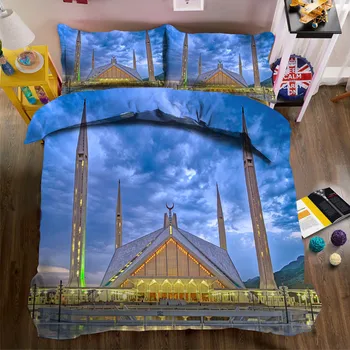 

4/6pcs bedding set 3D digital printing beautiful city duvet cover set bedsheet US size super King size
