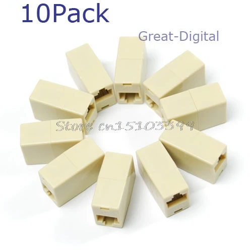 

10x RJ45 Ethernet Network Net LAN Plug Cable Join Extension Adapter Connector Drop Ship