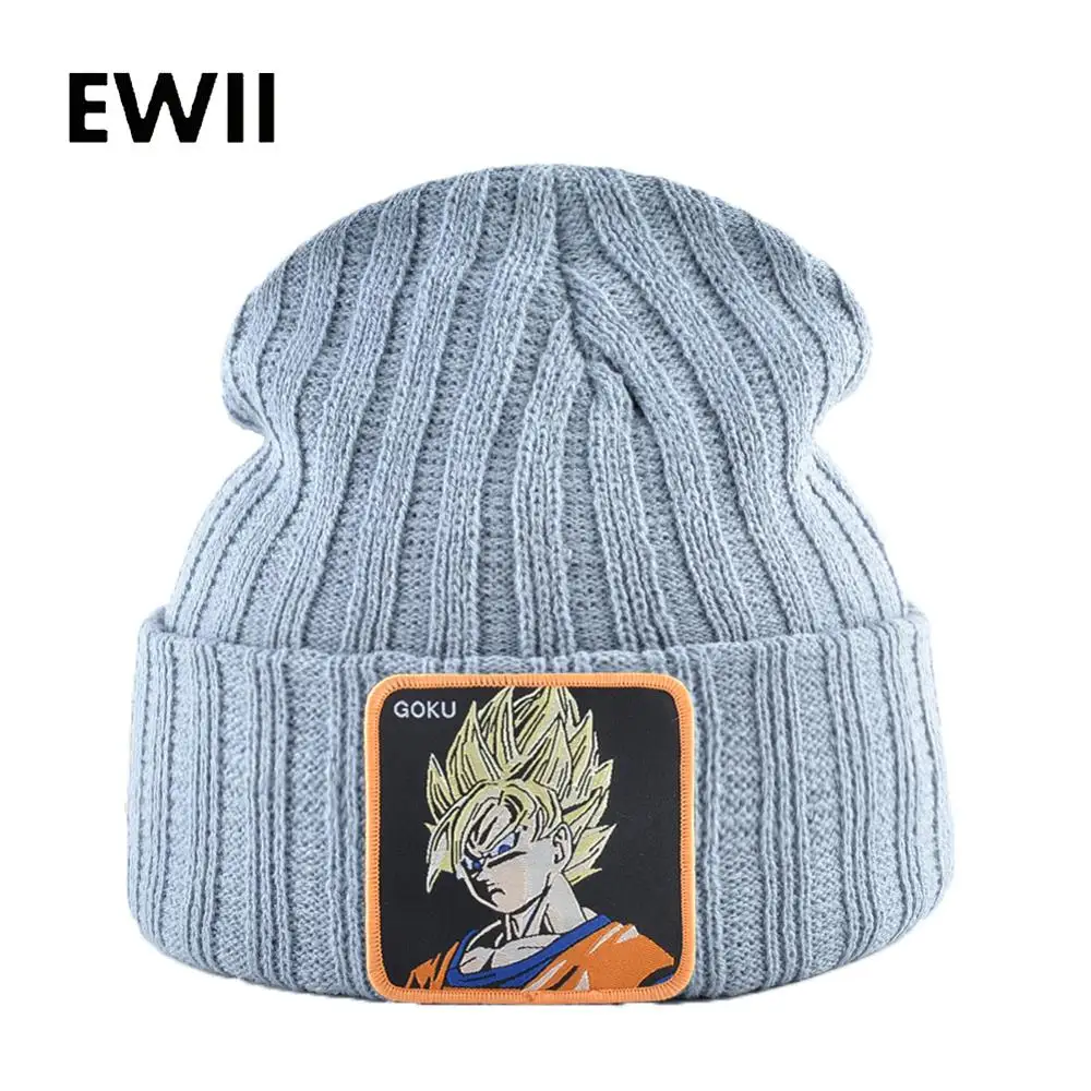 Модные dragon ball вязанные шапочки Skullies вязаные зимние шапки для мужчин крутые Гоку