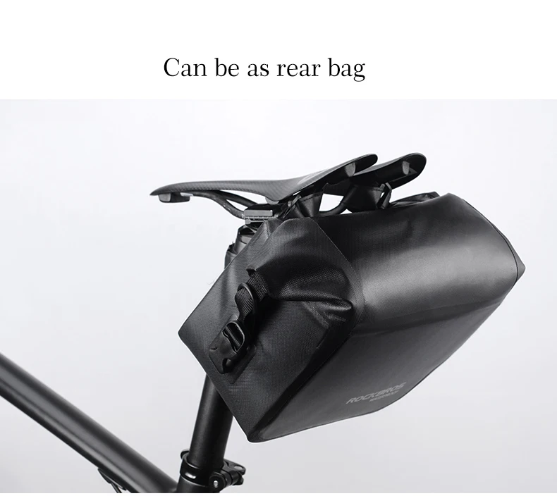 Top ROCKBROS Mtb Bike Front Bag 4L Waterproof Handlebar Bag Bicycle Frame Bag Front Tube Pocket Shoulder Pack bmx Bike Accessories 15