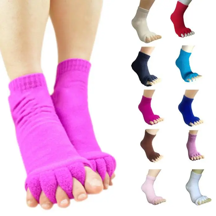 Men Women Sleeping Health Foot Care Massage Toe Socks Five Fingers Toes Compression Treatment Yoga Socks FI-19ING