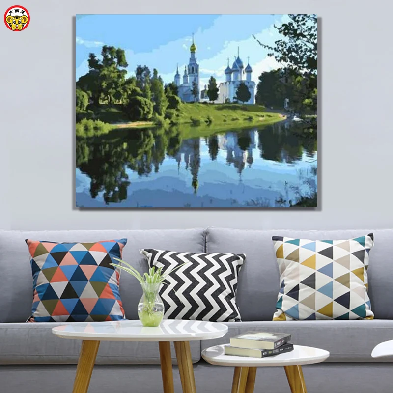 diy oil painting by numbers art paint by number pretty and spectacular view decoration painting