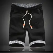 Новые летние Повседневное Drawstring подростков посылка край тонкие мужские домашние штаны Молодежные шорты льняные пляжные брюки