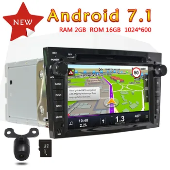 

WANUSUAL 7 Inch Quad Core 16G 2G RAM Android 7.1 GPS Navigation for Opel Vectra 2005 2006 2007 2008 with BT WIFI 1024*600 Maps