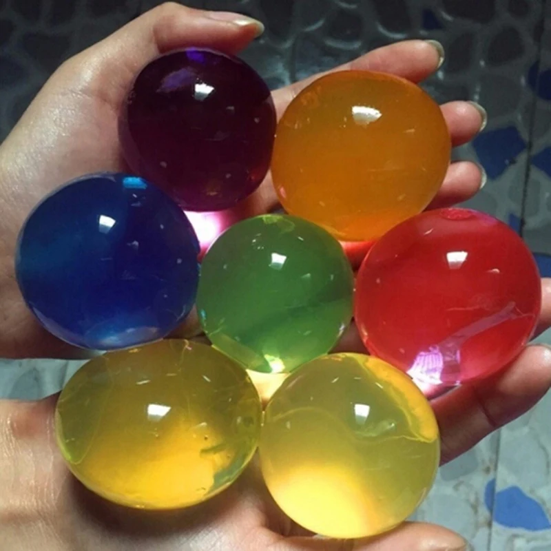 

60Pcs Large Crystal Soil Water Beads Hydrogel Gel Polymer Seeds Flow Mud Grow Ball Beads Orbiz Growing Bulbs Children Toy Ball