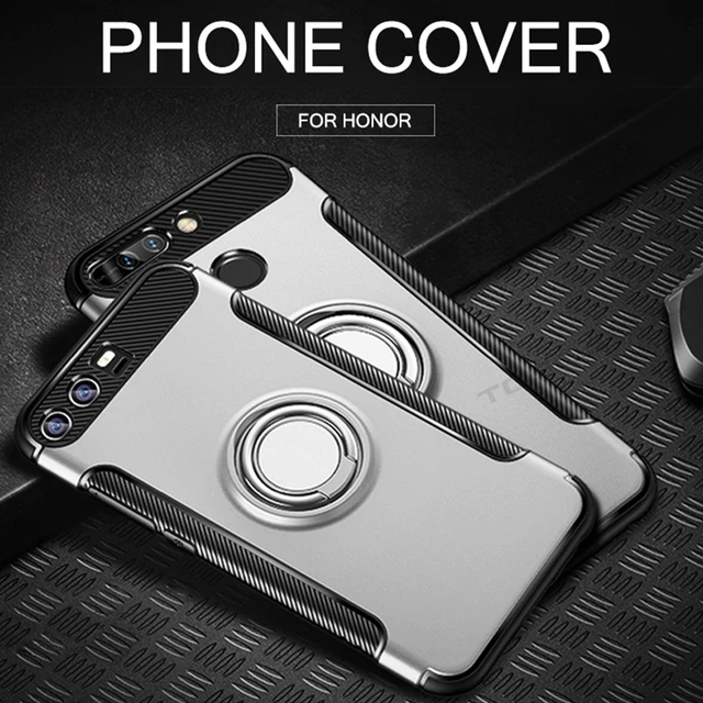 Tobocloo Case for Huawei P10 P10Lite P10Plus Lite Plus Honor 9 Fashion Metal 360 Finger Ring Bracket Stand Holder Car Cover