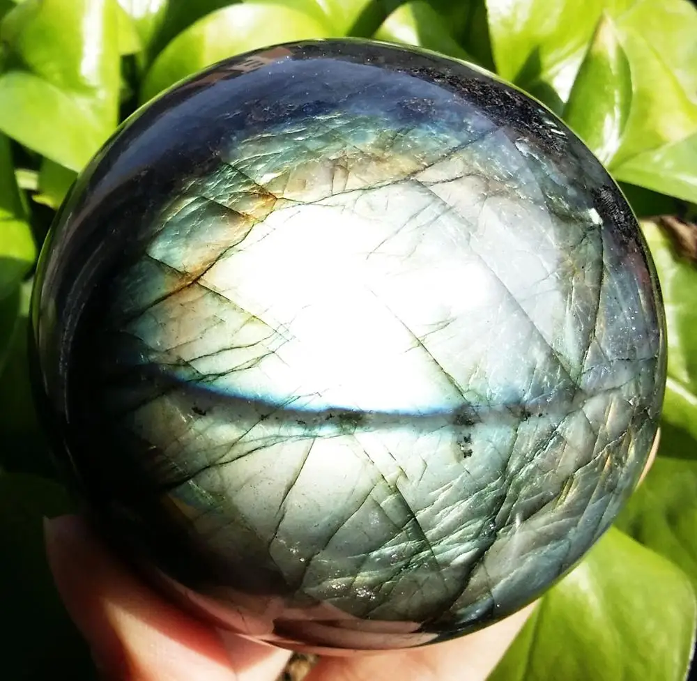

AAAAA+ 547 72 NATURAL Labradorite Crystal Sphere Ball Orb em Stone B1