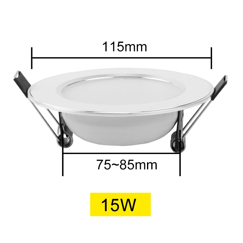 Светодиодный светильник 3 Вт, 5 Вт, 7 Вт, 9 Вт, 12 Вт, 15 Вт, Круглый встраиваемый светильник 220 В, 230 В, 240 в, светодиодный светильник для спальни, кухни, внутреннего освещения - Испускаемый цвет: 15W