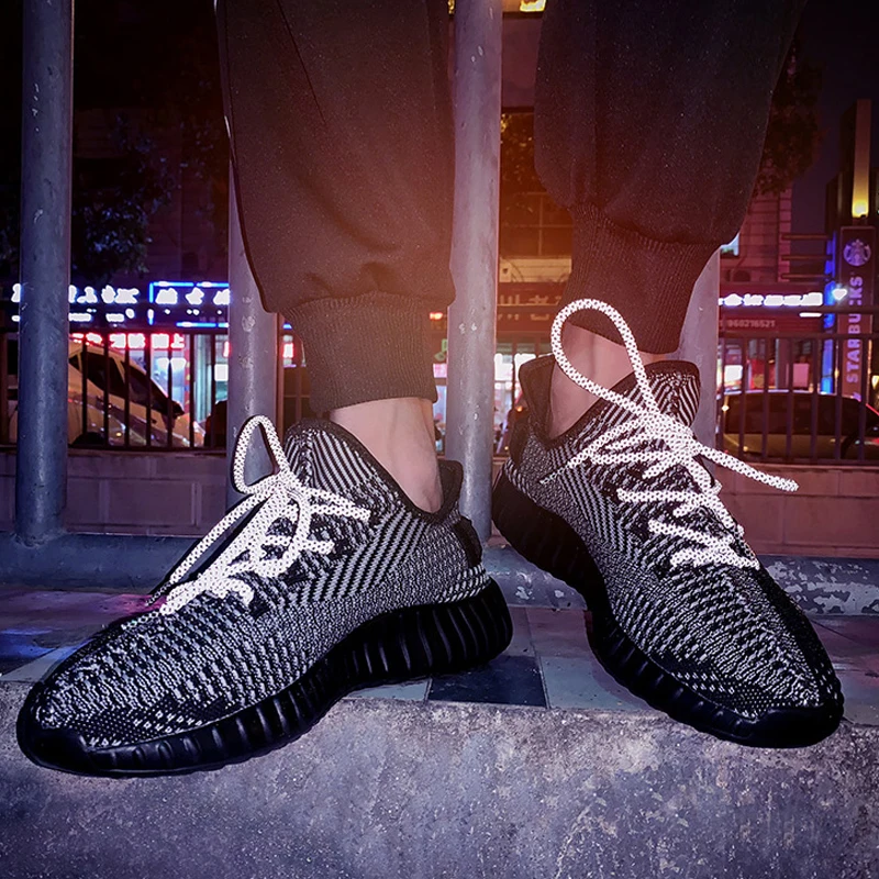 

Brand Reflective Men's Sneakers Lightweight Running Men Boost Lace Up Sports Man Shoes Stylish Otr Walking Athletic Size 46 47