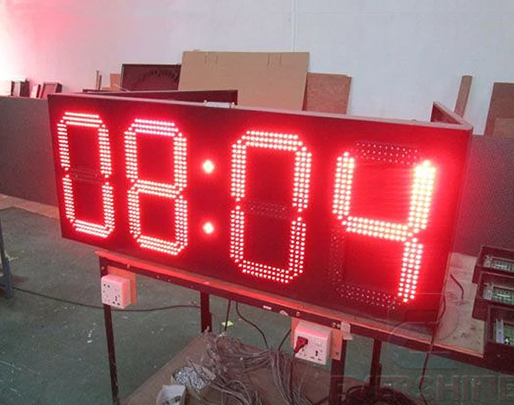 de Parede Digital Levou Colock 15 Polegada Cor Vermelho 88: 88 Led Sinal Digital 4 Dígitos Número Tempo Levou Painel 9 Módulos de LED