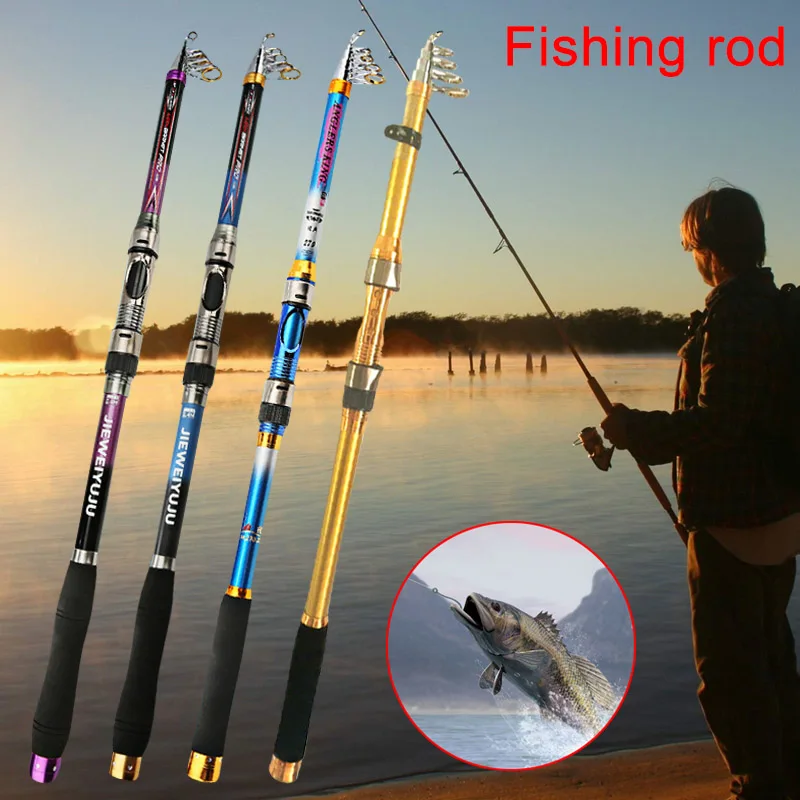 

2.1/2.4/2.7/3.0/3.6m Hard Carbon Metal Telescopic Fishing Rods Sea Spinning Pole with Non-slip Handle Outdoor Fishing Tools