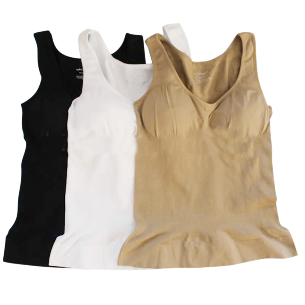 New Genie Bra Cami Tank Top Women Body Shaper Removable Shaper Underwear Ladies Slimming Vest Corset Slimming Camisole Dint Tank
