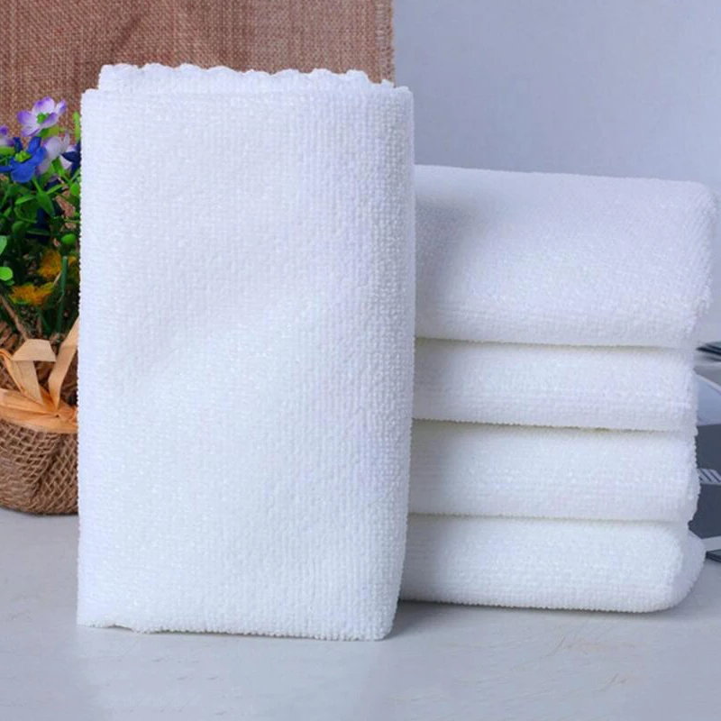 

5pcs Large Size 30*70cm White Kitchen Cleaning Cloth Superfine Fiber Towel Washing Dish Car Care Clean Scouring Pad Housework