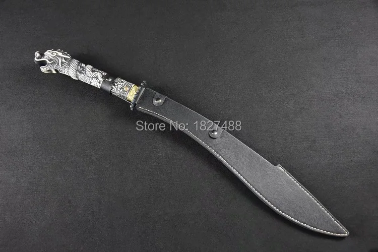 Бутик Дракон ручка/ручной китайский Broadsword Han High высокий клинок из марганцевой стали Острый может отрезать Bambooo на открытом воздухе Kinfe