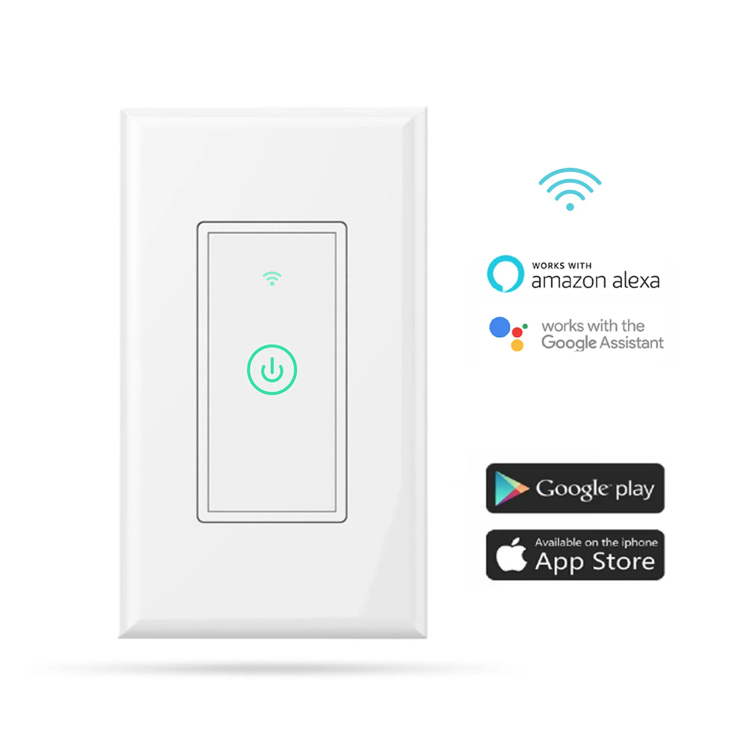 Smart Wi Fi Wall Light Switch Alexa Google Assistant Supported Fit US