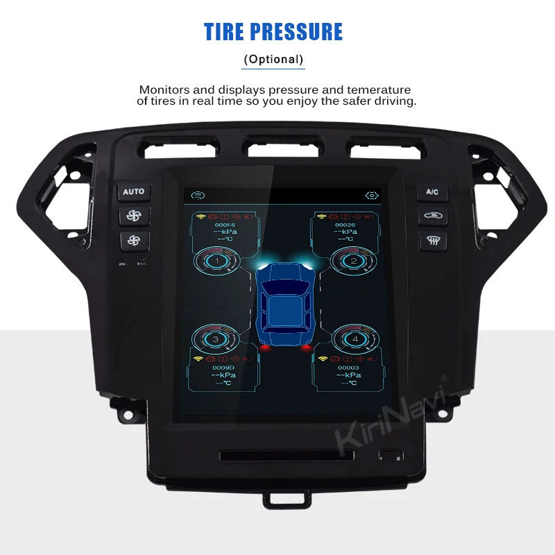 Sale KiriNavi Vertical Screen Tesla Style Android 8.1 10.4" Car Dvd Player For Ford Mondeo Car Radio Gps Navigation 2007-2010 4G WIFI 5