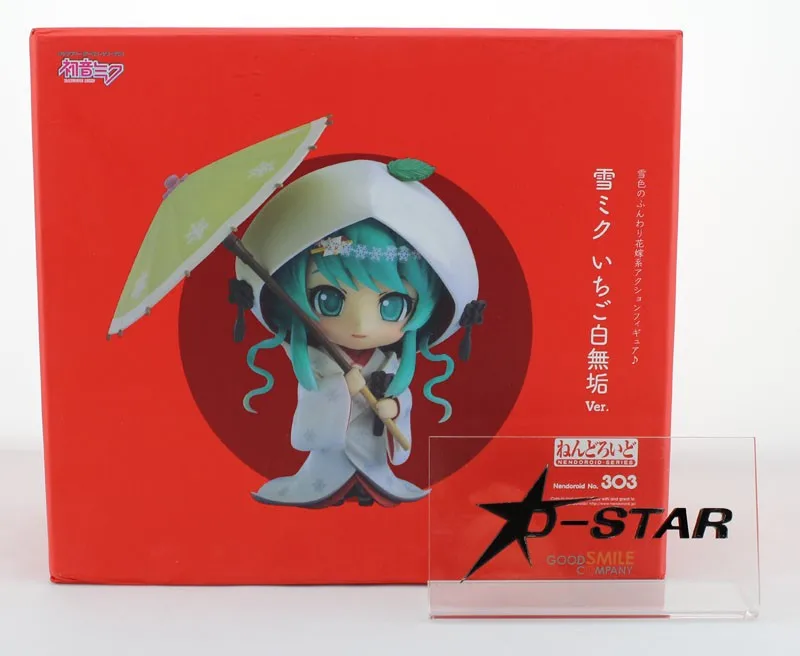 EMS доставка 6 шт. Симпатичные 4 &quotNendoroid Vocaloid Юки Хацунэ Мику клубника Ver. ПВХ