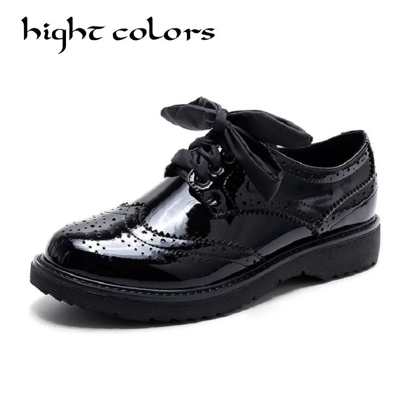 

Women Flats Genuin Leather Oxford Shoes For Women Big Woman Size Designer Vintage flat Shoes Round Toe Creepers Casual Shoes
