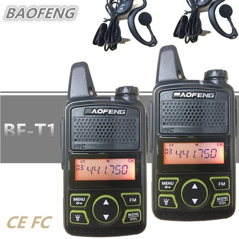 

2 PCS Baofeng BF-T1 BF T1 Portable Mini Walkie Talkie CB Two Way Ham UHF Radio Station Transceiver Boafeng PMR 446 PMR446 Amador