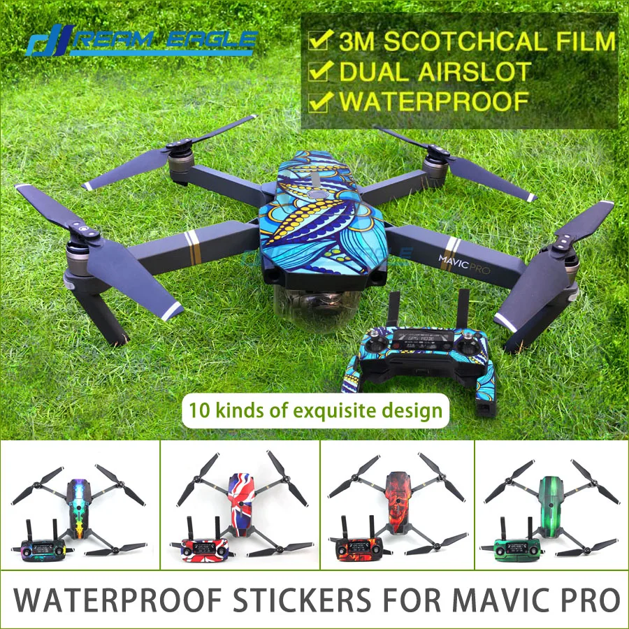 Mavic pro Stickers Waterproof Skin Decals Battery Remote Controller 3M Stickers for DJI MAVIC PRO