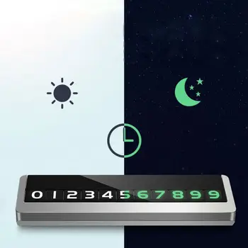 

Car Parking Telephone Number Plate Card Hidden Car Mobile Temporary Stop Sign Metal Temporary Parking Card