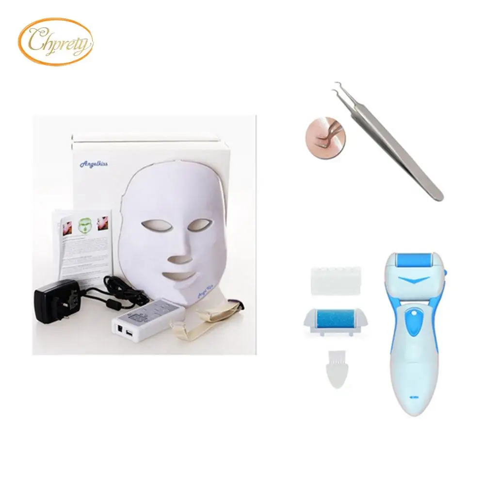 

LED Photon Therapy 7 Color Light Treatment +Stainless Blackhead Acne clip+ Foot Pedicure Machine Professional Feet Care Tool