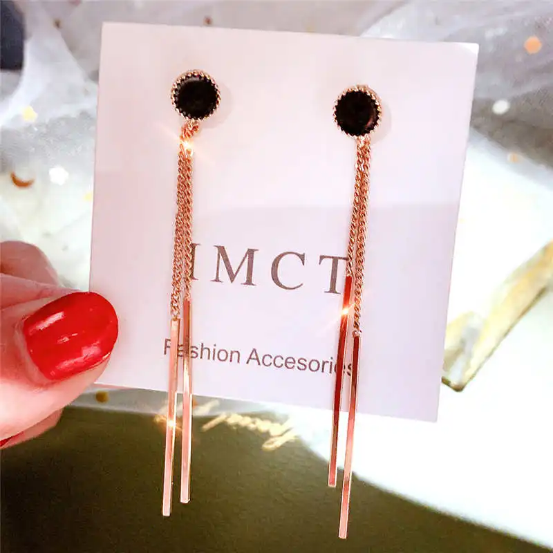 

New Fashion Earrings For Women Dlicated Korean Style Dangling Earrings Golden Silver Color Tassel Earrings Wholesale Jewelry