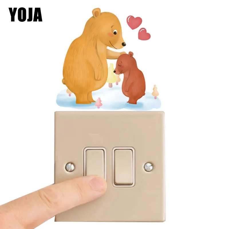 YOJA мультфильм коричневый медведь матери и ребенка Декор настенный стикер для