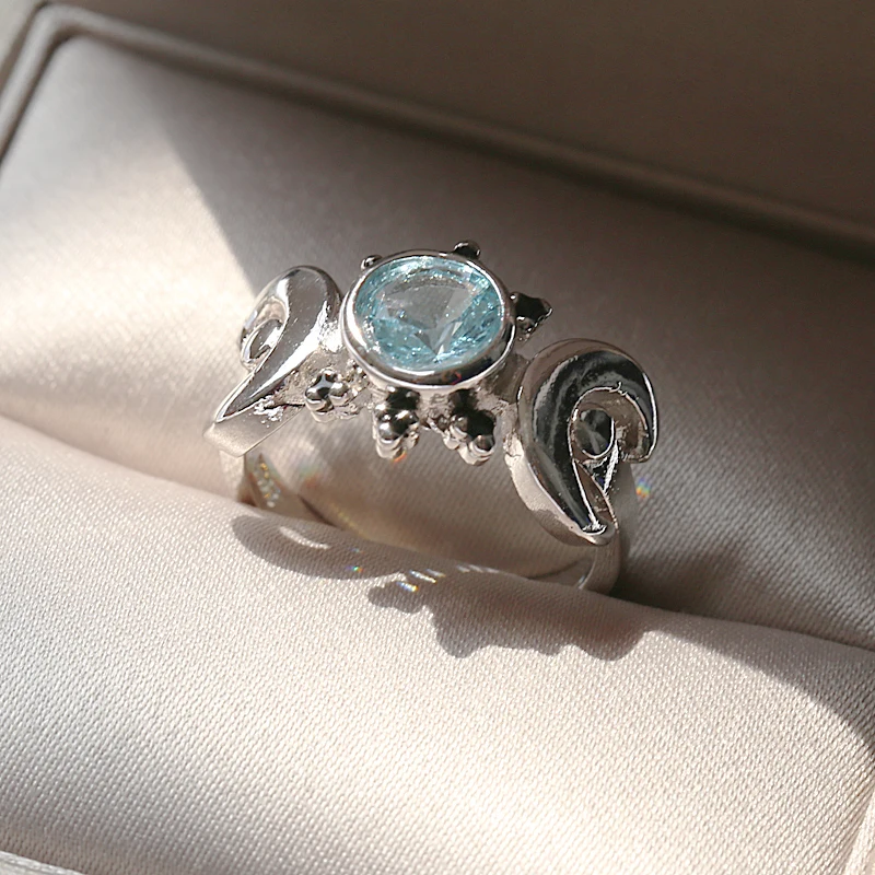 

Vintage moonstone ring national wind zircon trendy jewelry wedding engagement ring for women