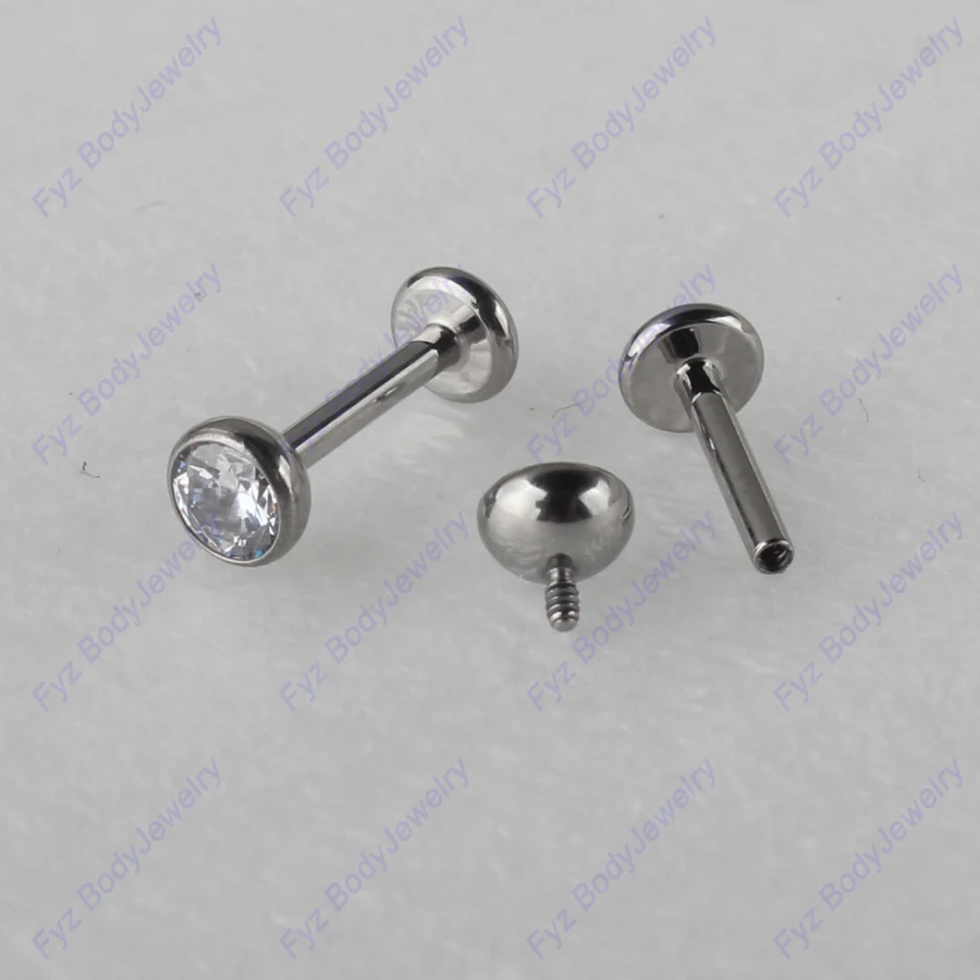 

4mm Tops Titanium G23 Ear Cartilage Helix Tragus Stud Internally Threaded 16g Labret Lip Piercing Body Jewelry