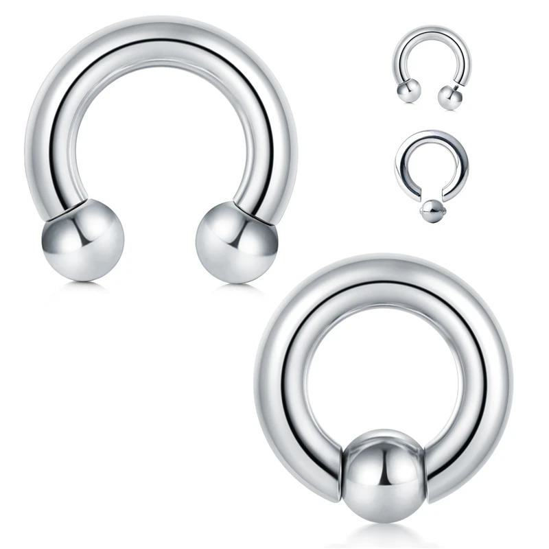 12g CBR Captive Bead Ring Bar Genital Prince Albert Nipple Heavy Big Gauge 10g