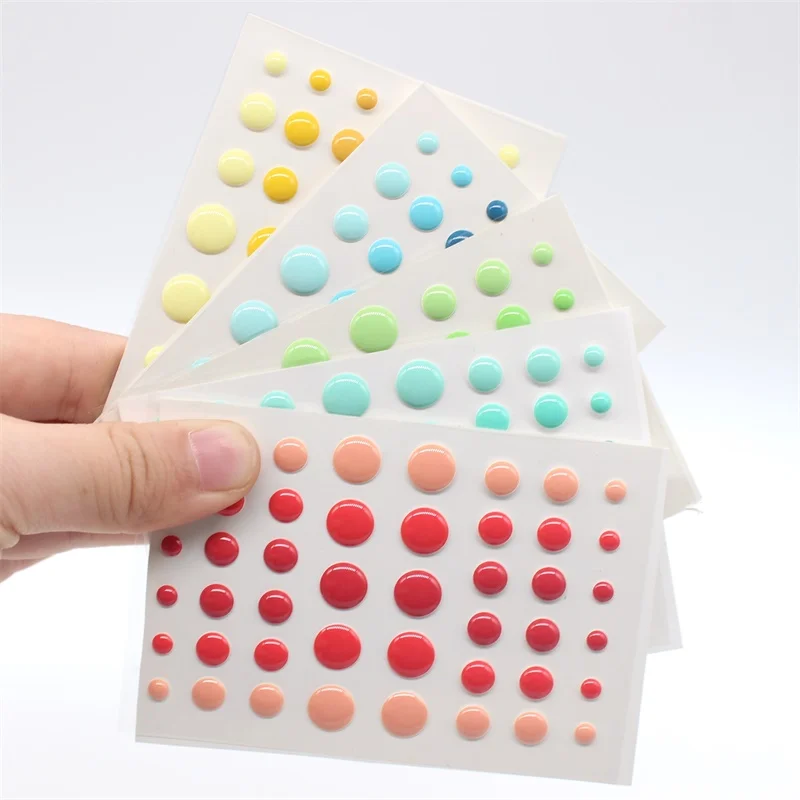 

KSCRAFT 5pcs/set Sugar Sprinkles Self- adhesive Enamel Dots Resin Sticker for Scrapbooking/ DIY Crafts/ Card Making Decoration