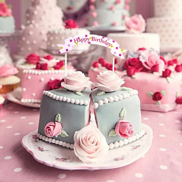 cupcake cake topper cake flags happy birthday banner flag baby