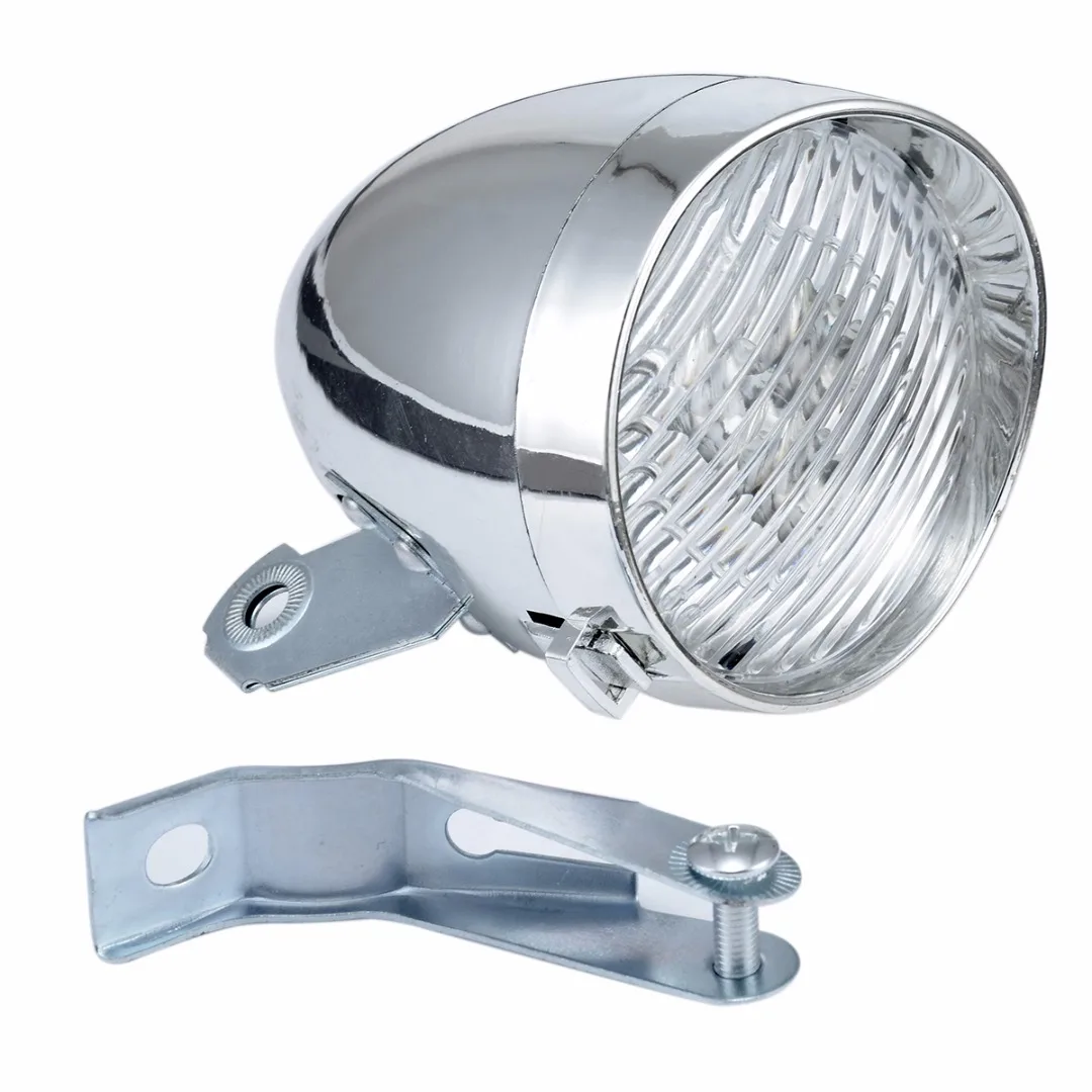 1Pcs Retro Bicycle Bike 3 LED Front Light Headlight Vintage Flashlight Safety Headlamp For Outdoor Night Riding