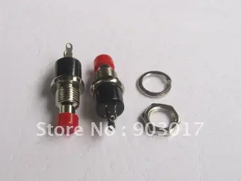 

200 Pcs Per Lot SPST Mini Push Momentary Switch 250V/3A 125V/6A Black or Red or Green Cap High Quality HOT Sale