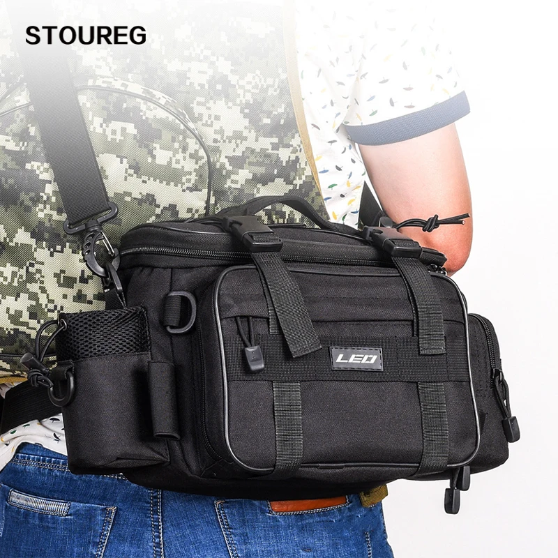 

Waterproof Fishing Bag 1000D Men Women Multifunctional Outdoor Waist Shoulder Bag Case Reel Lure Bag Fishing Tackle Storage