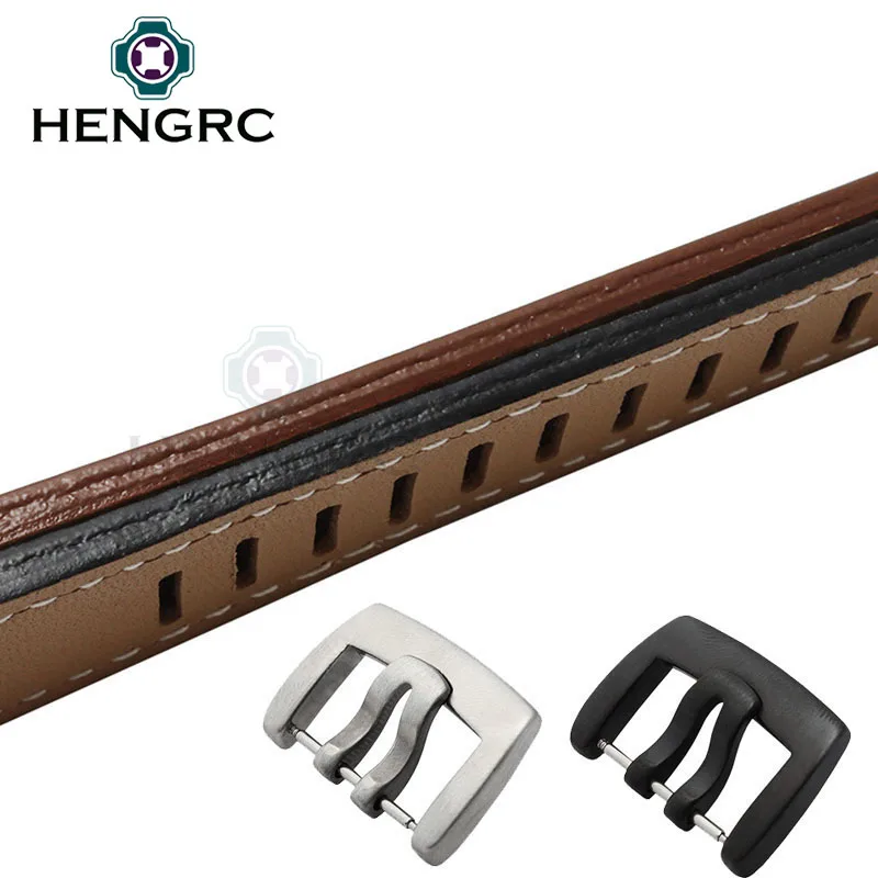 HENGRC хит продаж ремешок из натуральной кожи для часов 23 мм мужской новый черный