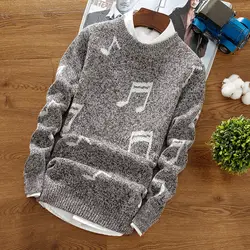 Для Мужчин's осень зима новый свитер, индивидуальный пуловер с принтом, тенденция круглый средства ухода за кожей Шеи дикий вязаный
