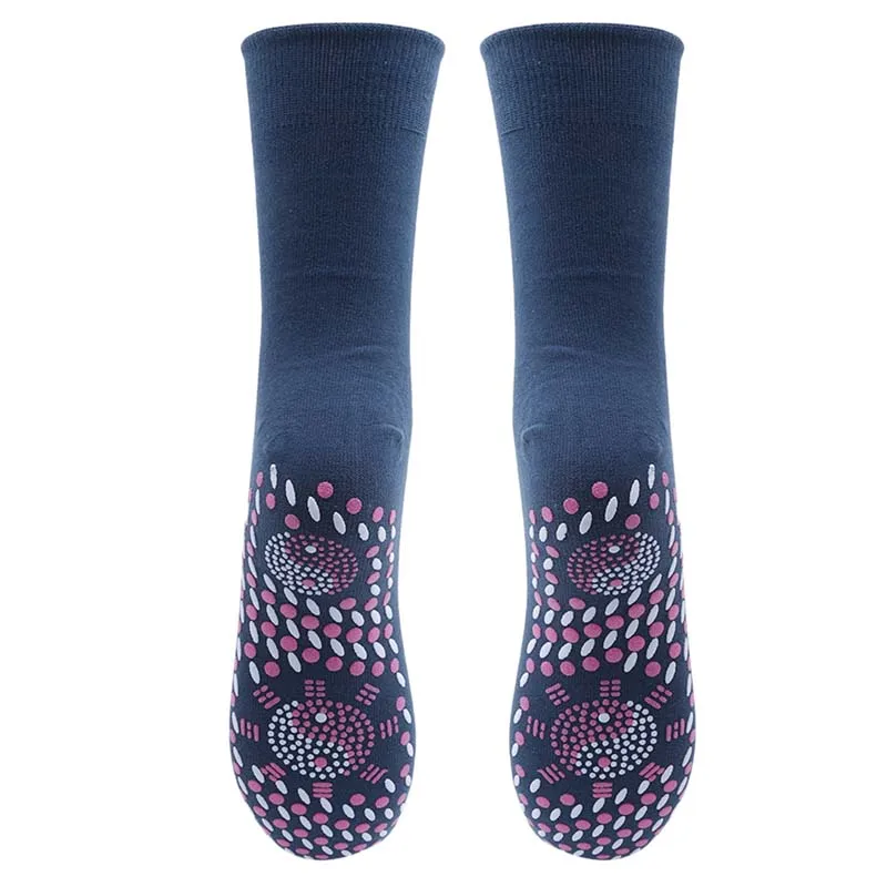 Hoy распродажа, женские турмалиновый самонагревающийся носки до середины икры, спортивные носки, теплые, удобные, для занятий йогой, велоспортом, теннисные носки - Color: dark blue