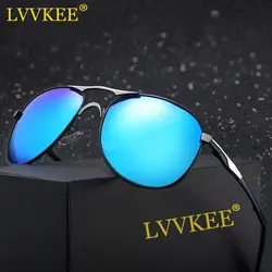 LVVKEE 2018 Брендовая Дизайнерская обувь Мужской авиации поляризованные очки мужские Алюминий вождения зеркало солнцезащитные очки Óculos de sol
