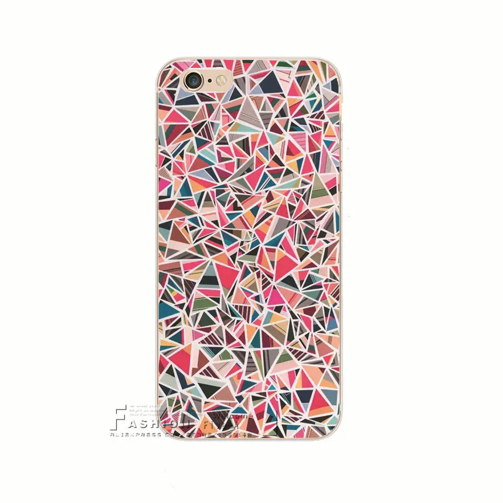 

Pretty art Colorful Triangle Tribal Style Hard White Skin Case Cover For Apple iPhone 8 X 4 4S 5 5S SE 5C 6 6S 7 Plus 6SPlus