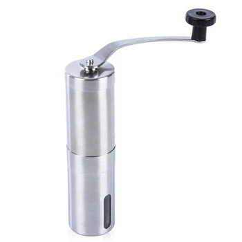 

Stainless Steel Manual Coffee Grinder Ceramic Burr Hand Crank Bean Mill