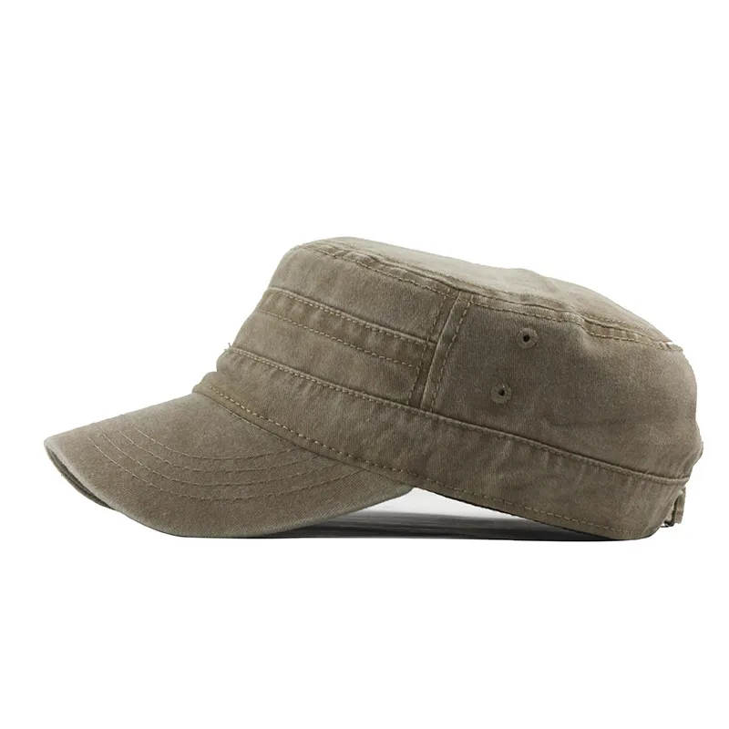 Женская летняя шапка однотонная уличная Унисекс Мужская Повседневная хлопковая солдатская Джинсовая Шляпа Козырек однотонная плоская кепка# BL5
