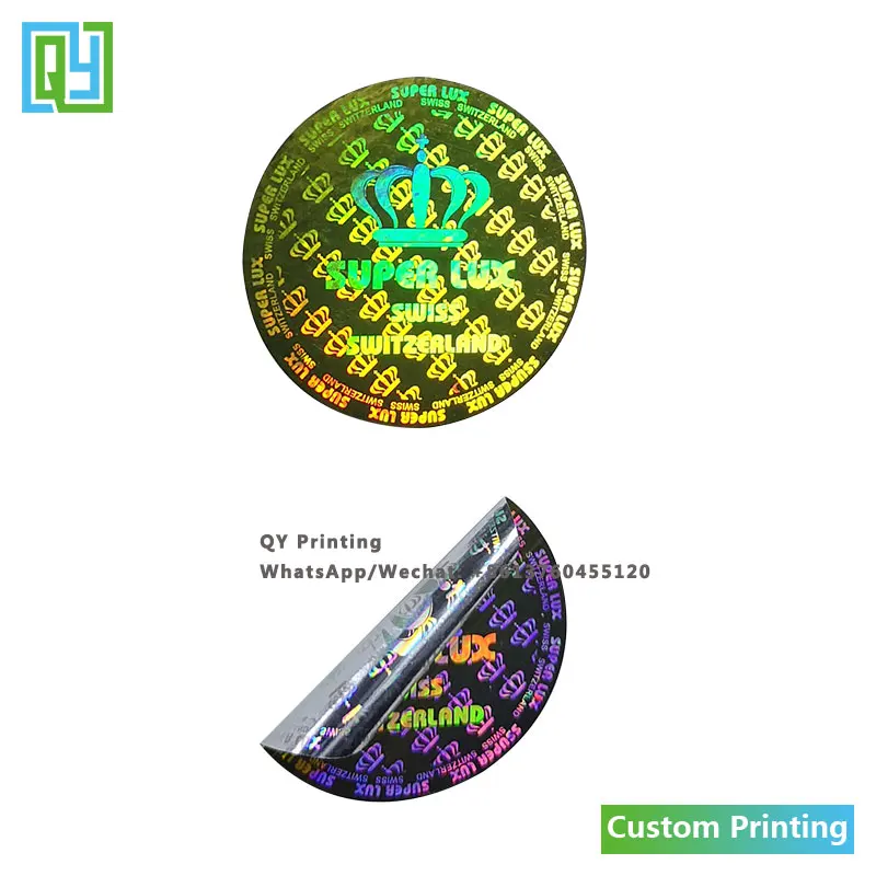 10000pcs 40x40mm 무료 배송 사용자 정의 인쇄 3D 황금 호 일 홀로그램 스티커 안티 가짜 보안 레이블 골드 레이저 홀로그램 인감