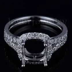 Новая мода подушки 8 мм Platinum-PT900 природных алмазов полу крепление кольцо SR00233A