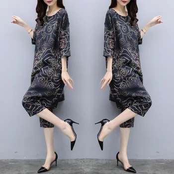 

Office Lady 2 Piece Set Women Print Elastic Waist Tracksuit Women Top&pants Set Conjunto Feminino Ensemble Femme Survetement