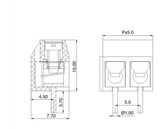 2pin PCB винтовой клеммный блок 1000 шт