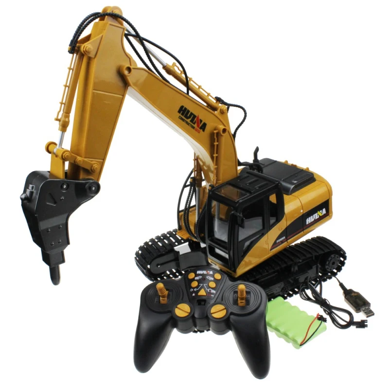 

high quality Remote Control Drilling Truck Engineer Truck Rechargeable Sound and LED Light car model rc toy for kid best toy gif