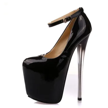 

SDTRFT ladies Platform Shoes Plus:34-46 47 woman 19cm Thin high heels zapatos mujer Round Toe feminino Stiletto wedding Pumps